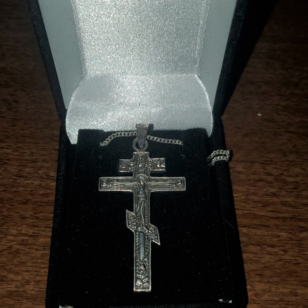 Sterling silver cross necklace
